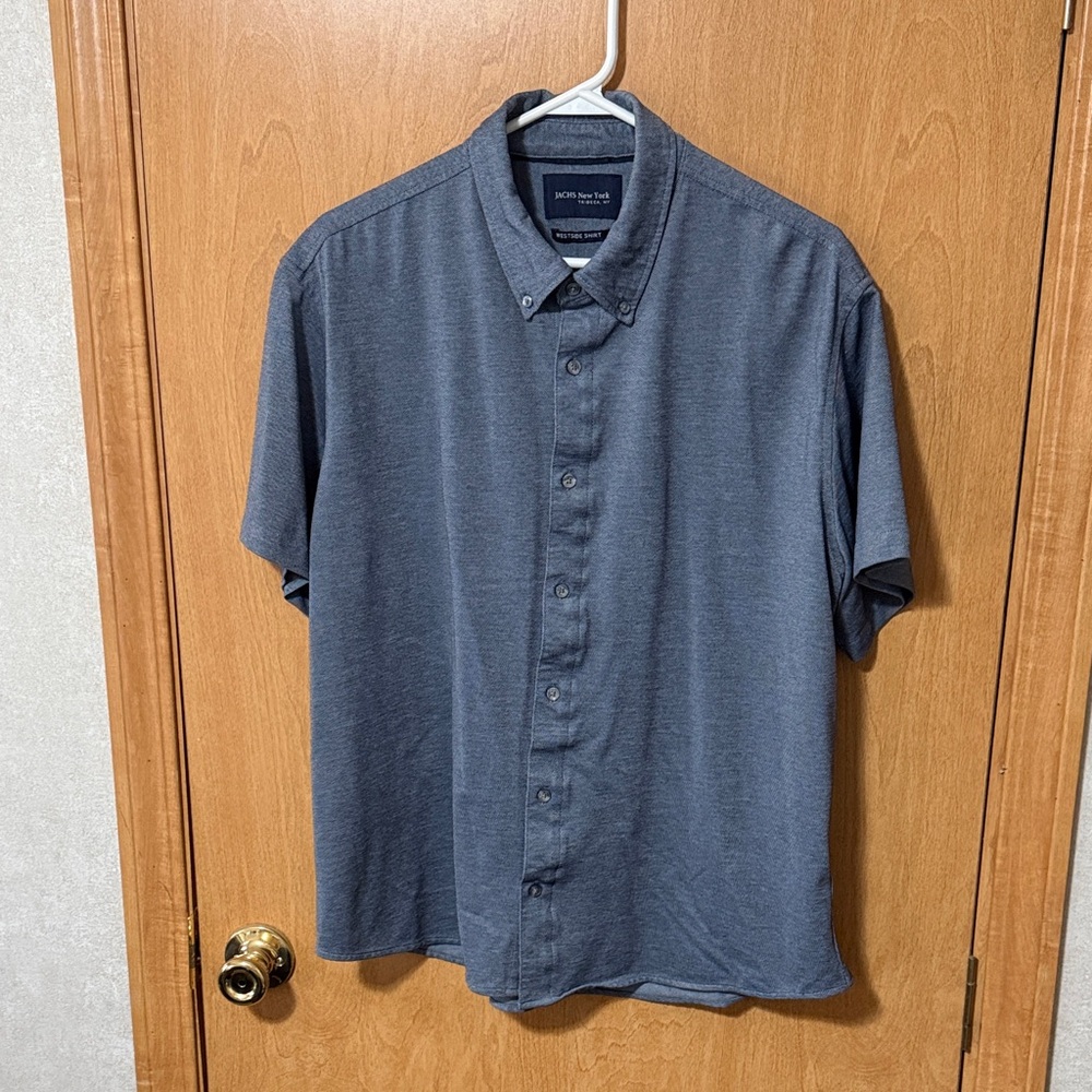 Men’s XL JACHS New York Navy Westside Short-Sleeved Dress Shirt